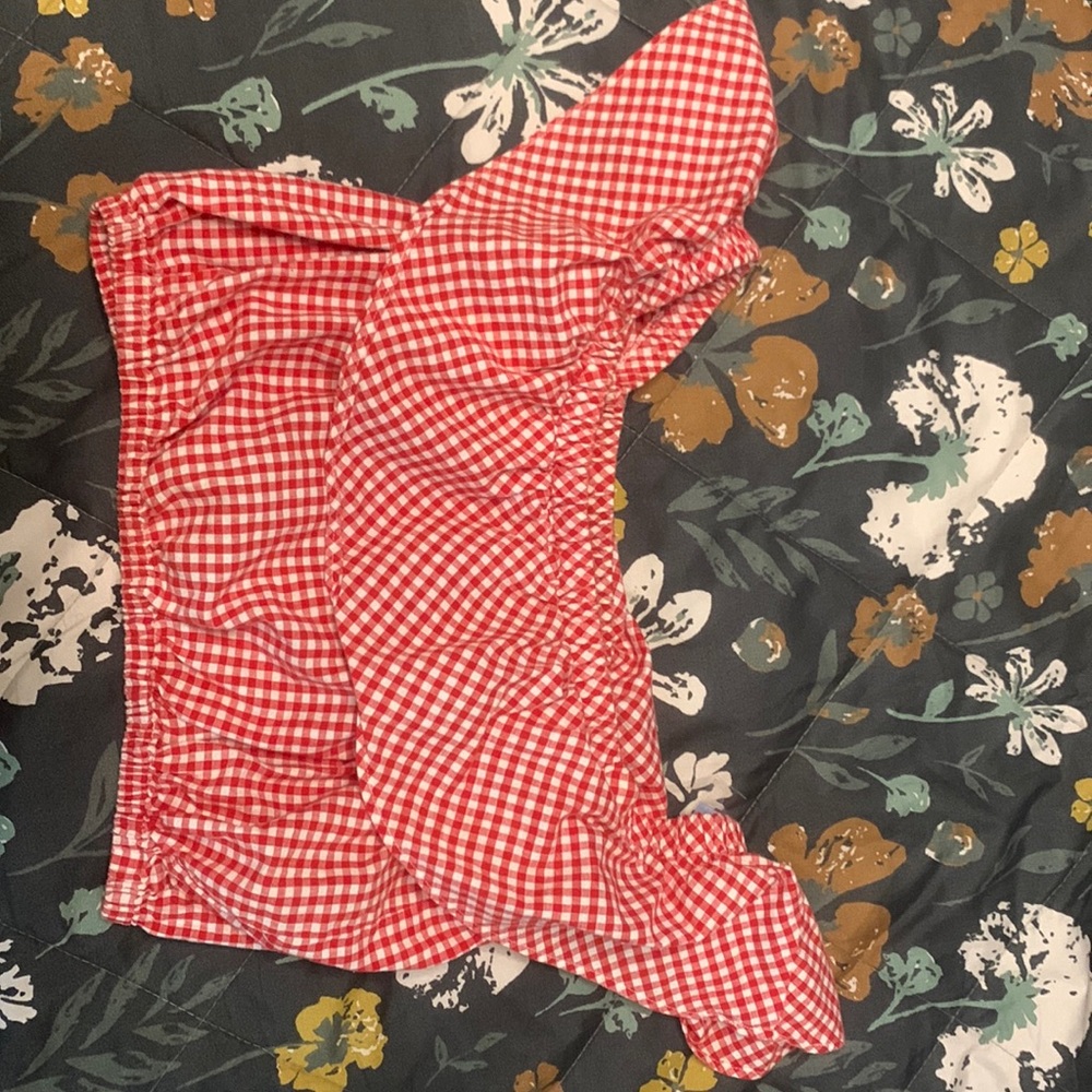 L’ecole Des Femmes plaid crop top